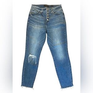 Lucky Brand Blue Distressed Ankle Cropped Jeans